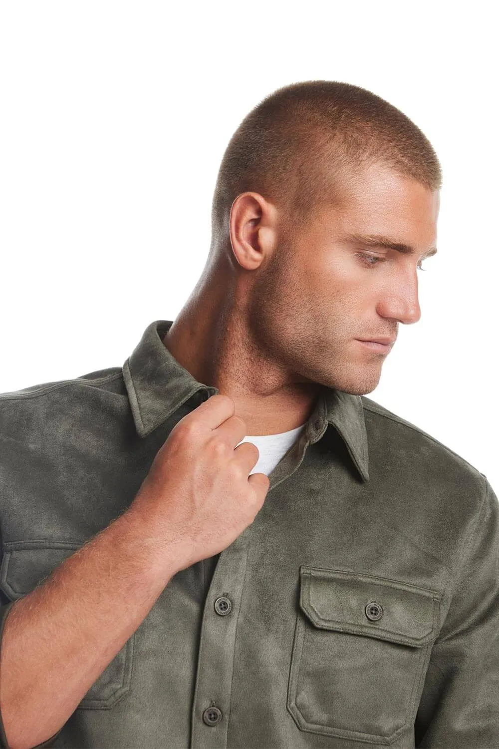 Weatherproof Vintage Suede Shirt Jacket for Men in Army | F2421367GK-ARMY