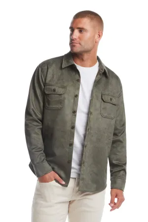 Weatherproof Vintage Suede Shirt Jacket for Men in Army | F2421367GK-ARMY