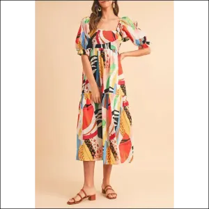White Abstract Maxi Dress: Queen  & Ready to Rule! 👑