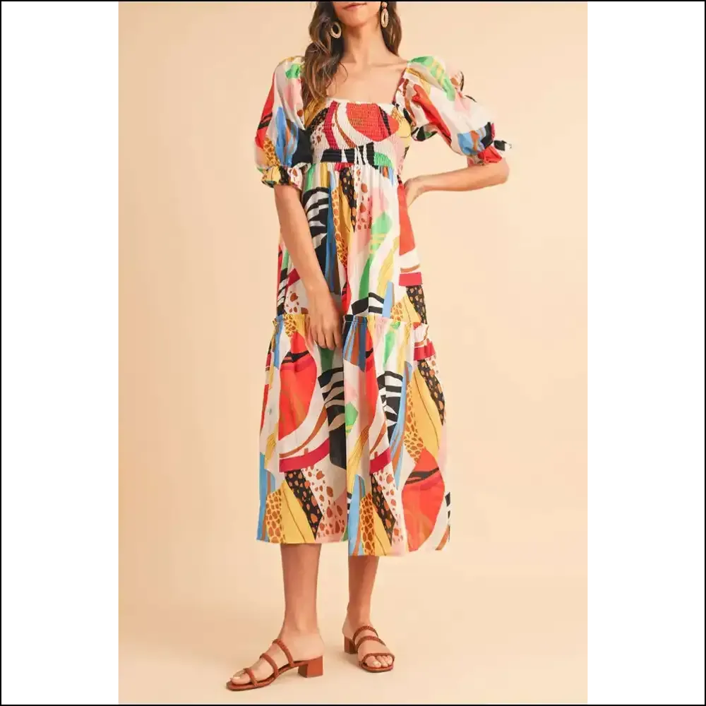 White Abstract Maxi Dress: Queen  & Ready to Rule! 👑