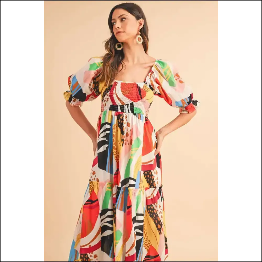 White Abstract Maxi Dress: Queen  & Ready to Rule! 👑