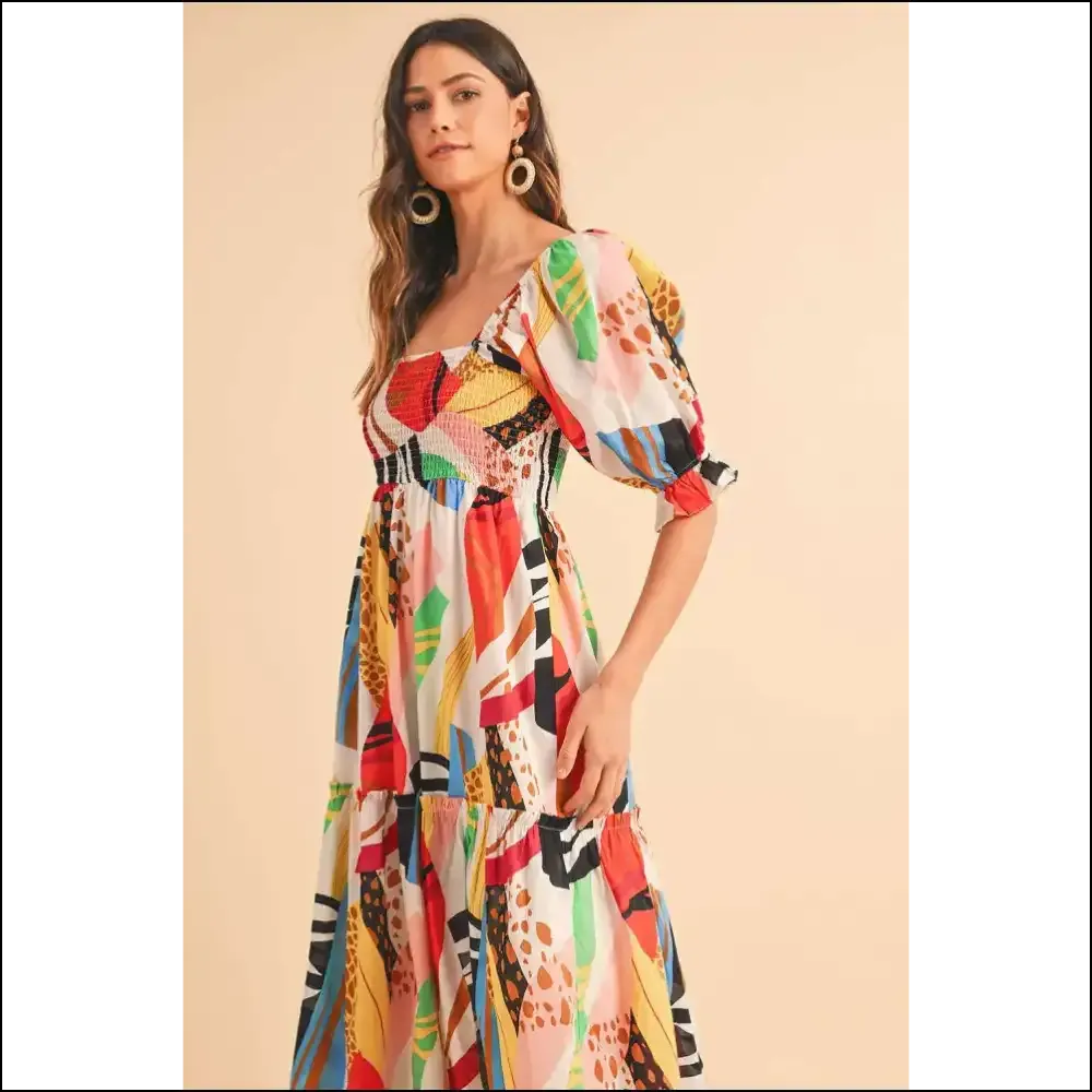 White Abstract Maxi Dress: Queen  & Ready to Rule! 👑