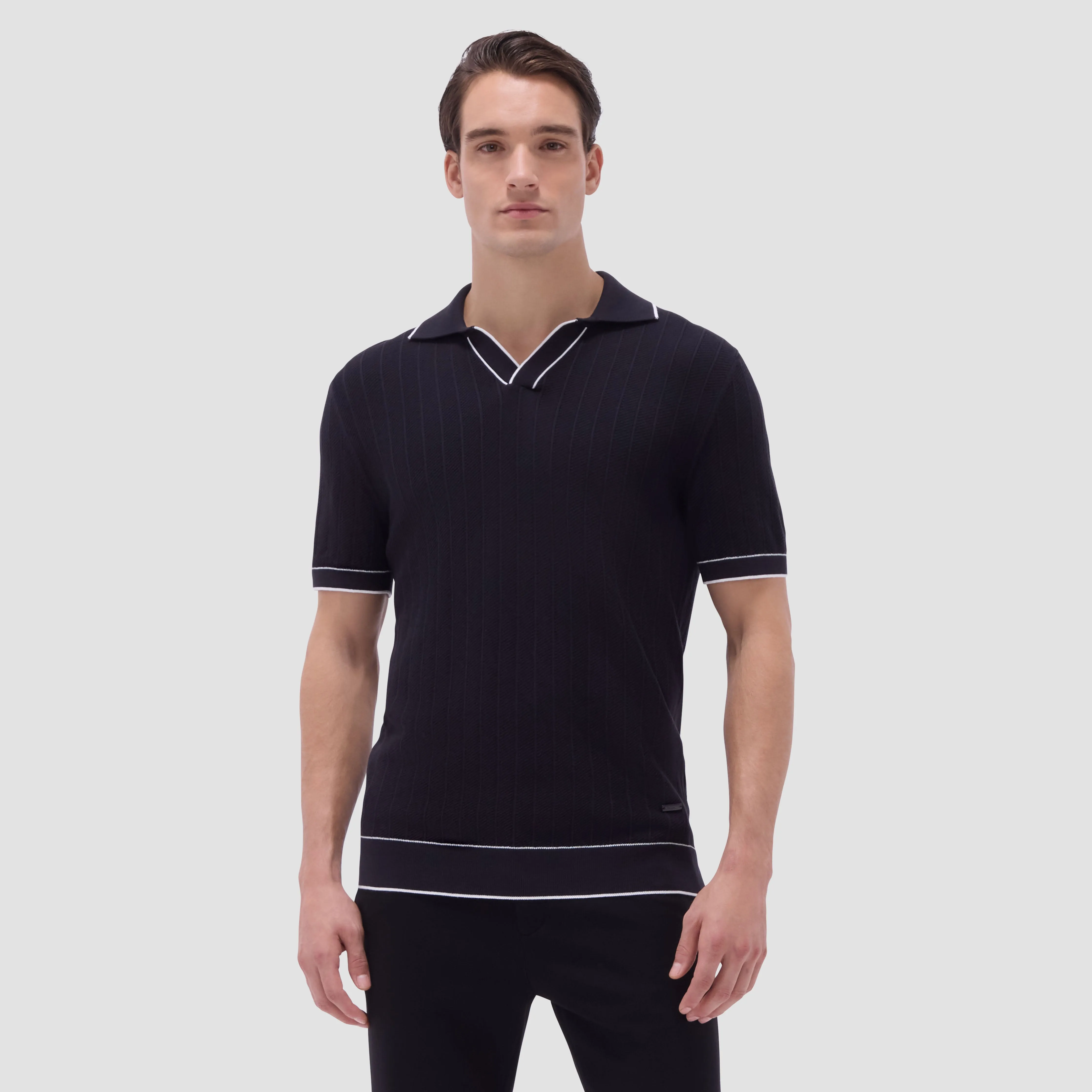 Wide Rib Short Sleeve Johnny Sweater