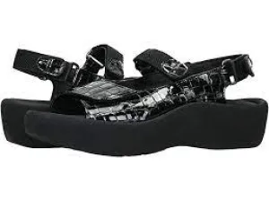 WOLKY JEWEL ANTHRACITE MINI CROCO PATENT LEATHER SANDAL