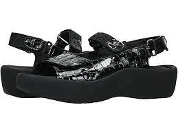WOLKY JEWEL ANTHRACITE MINI CROCO PATENT LEATHER SANDAL