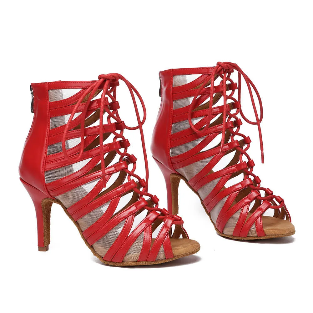 Women Open Toe Latin Ankle Booties