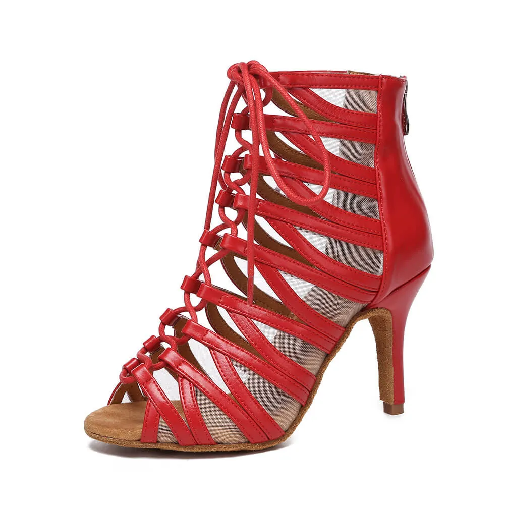 Women Open Toe Latin Ankle Booties