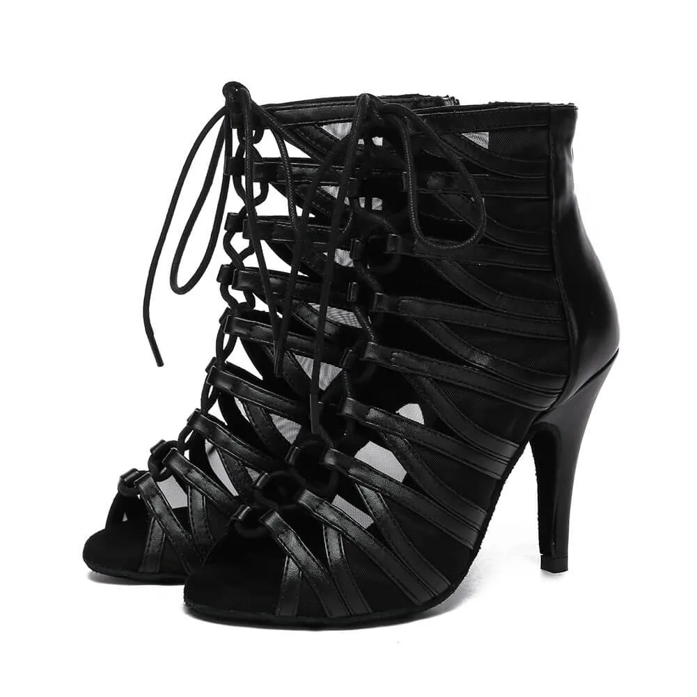 Women Open Toe Latin Ankle Booties