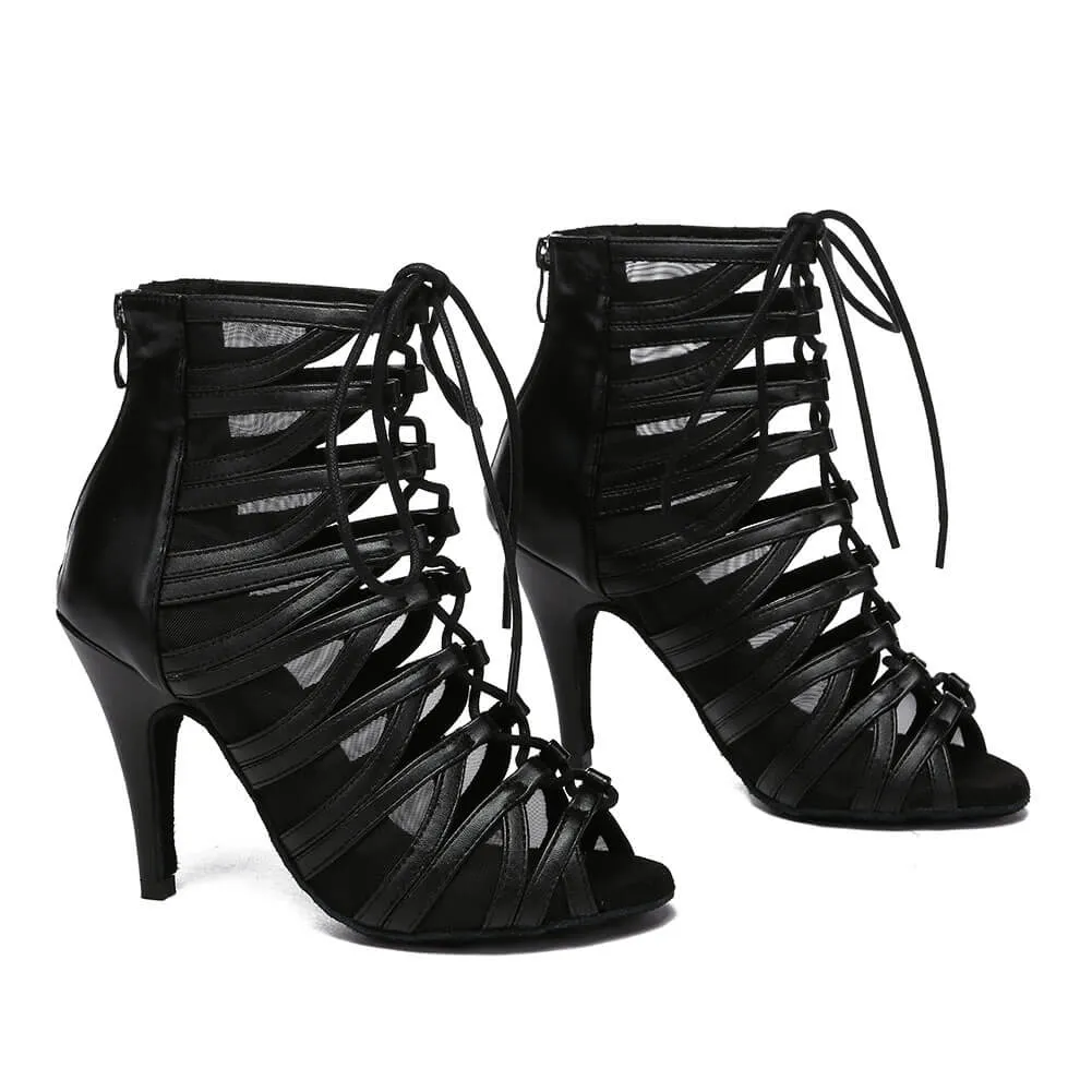 Women Open Toe Latin Ankle Booties