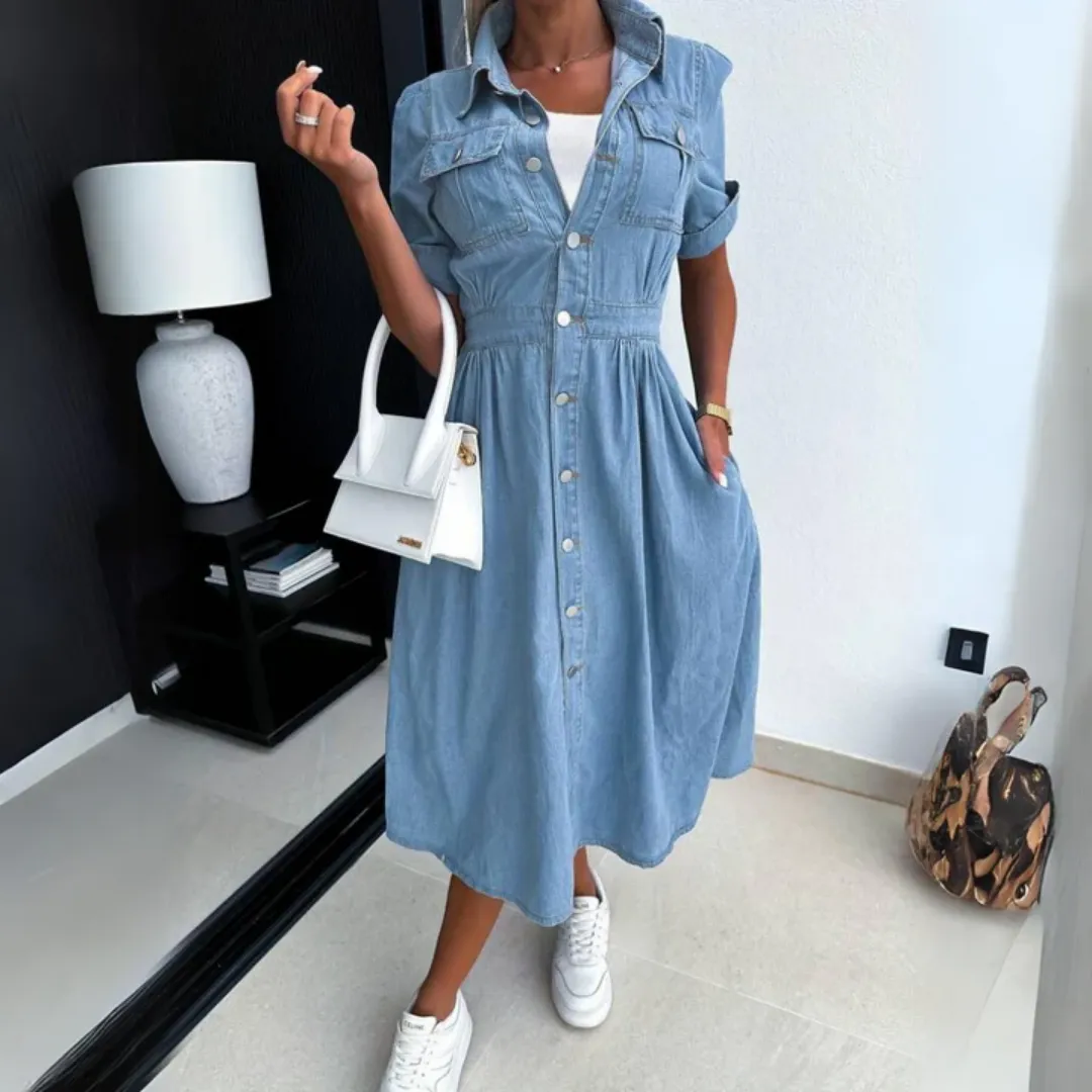 Women's Elegant Summer Shirt Dress | Midi
