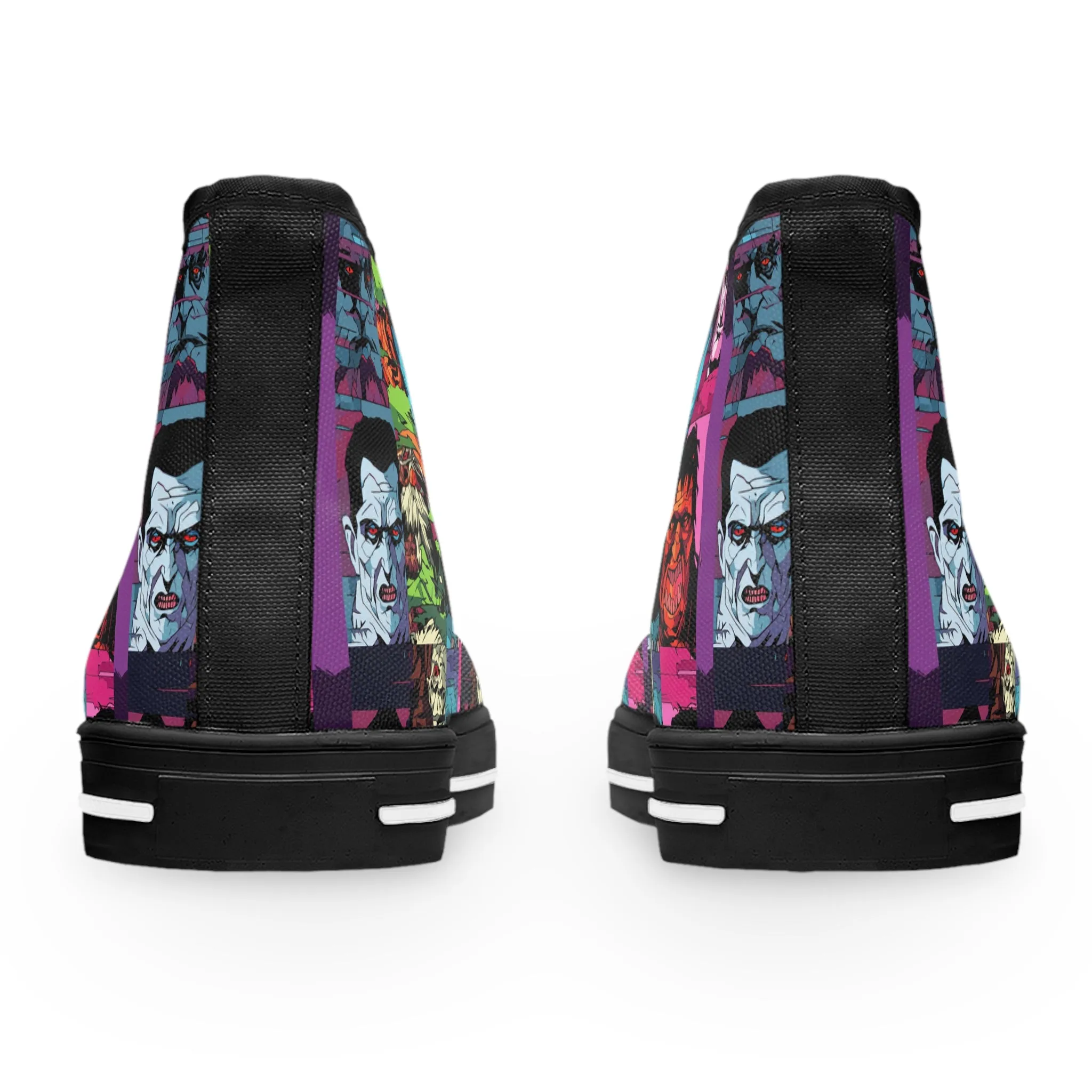 Women's High Top Sneakers - Spooky Monsters Anime Beta