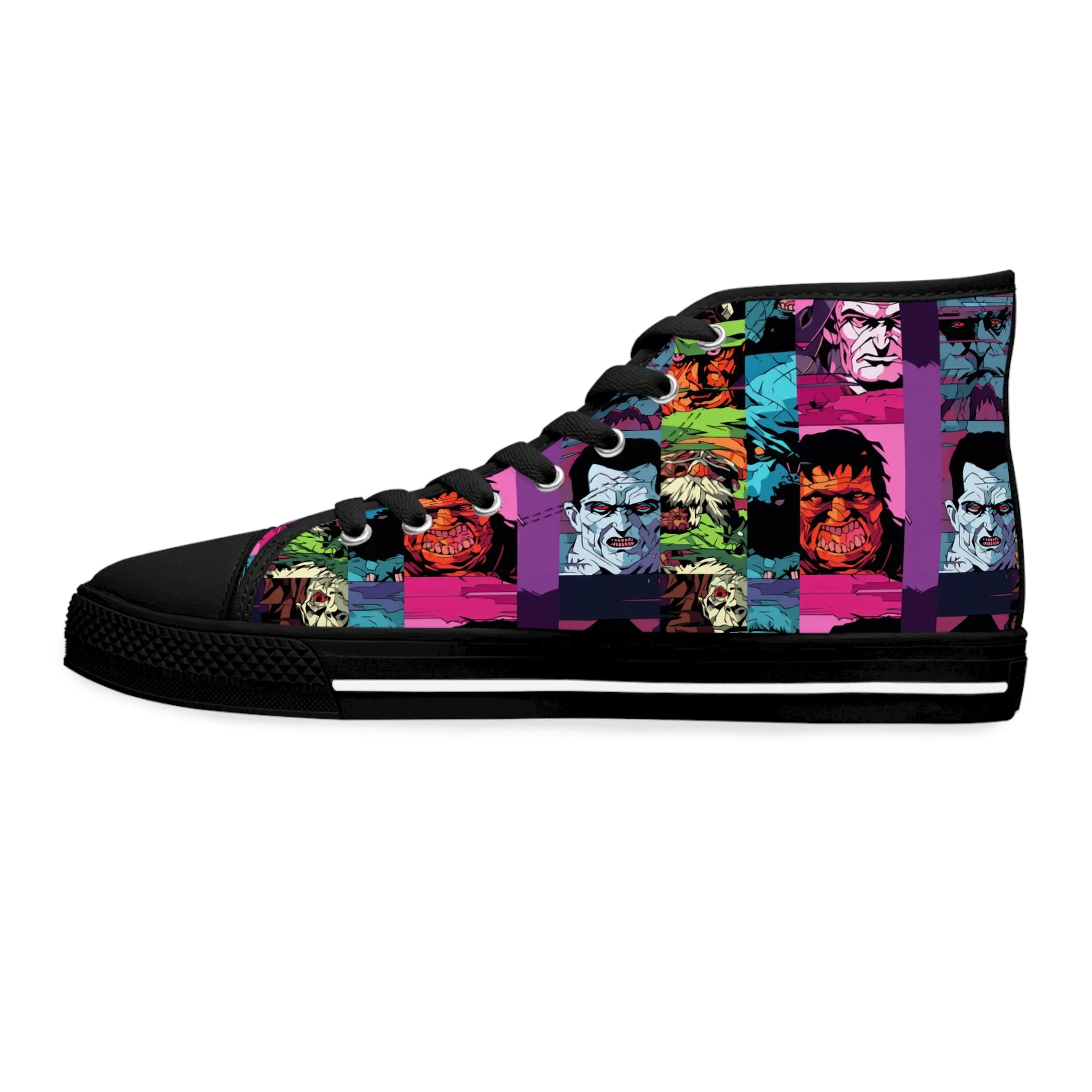 Women's High Top Sneakers - Spooky Monsters Anime Beta