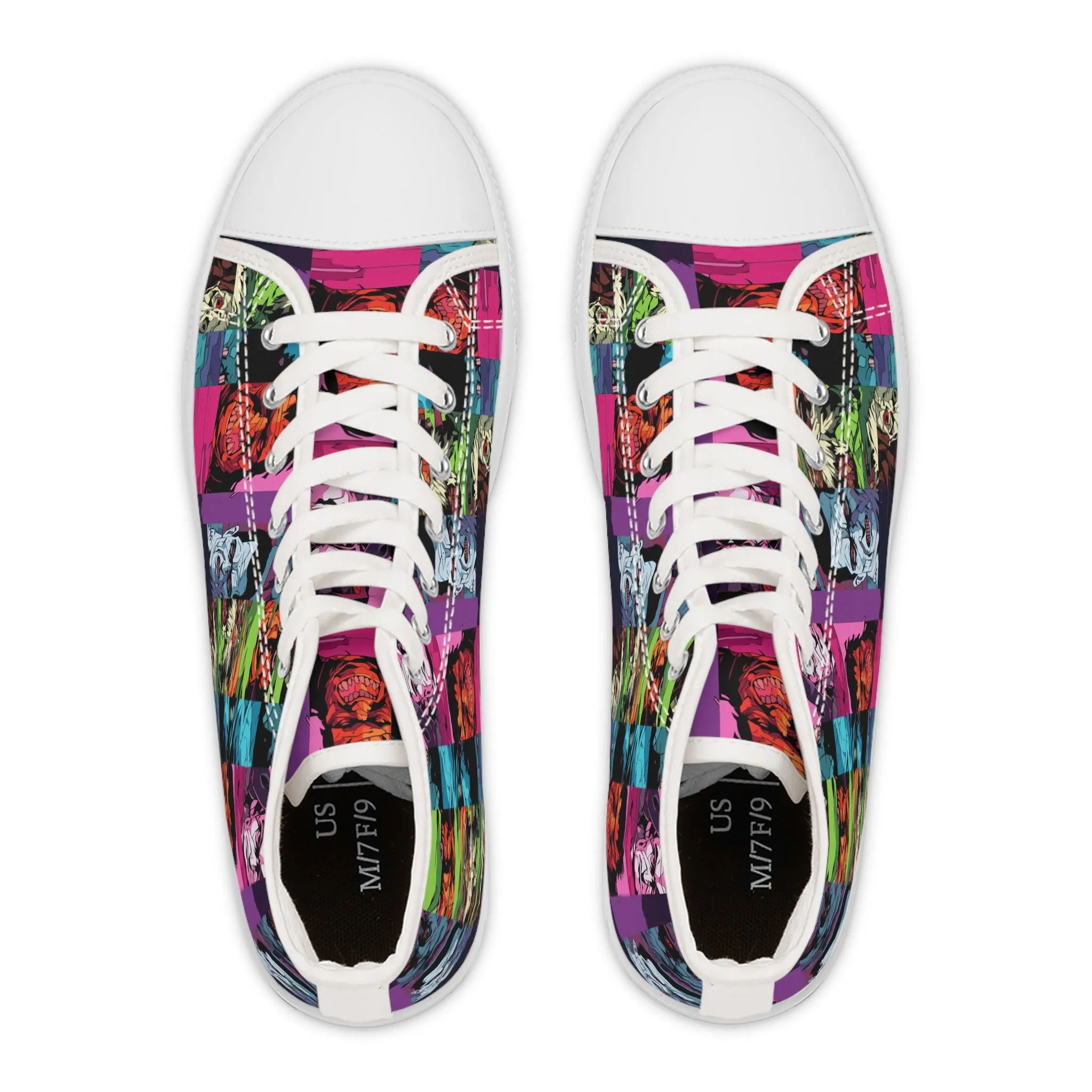 Women's High Top Sneakers - Spooky Monsters Anime Beta