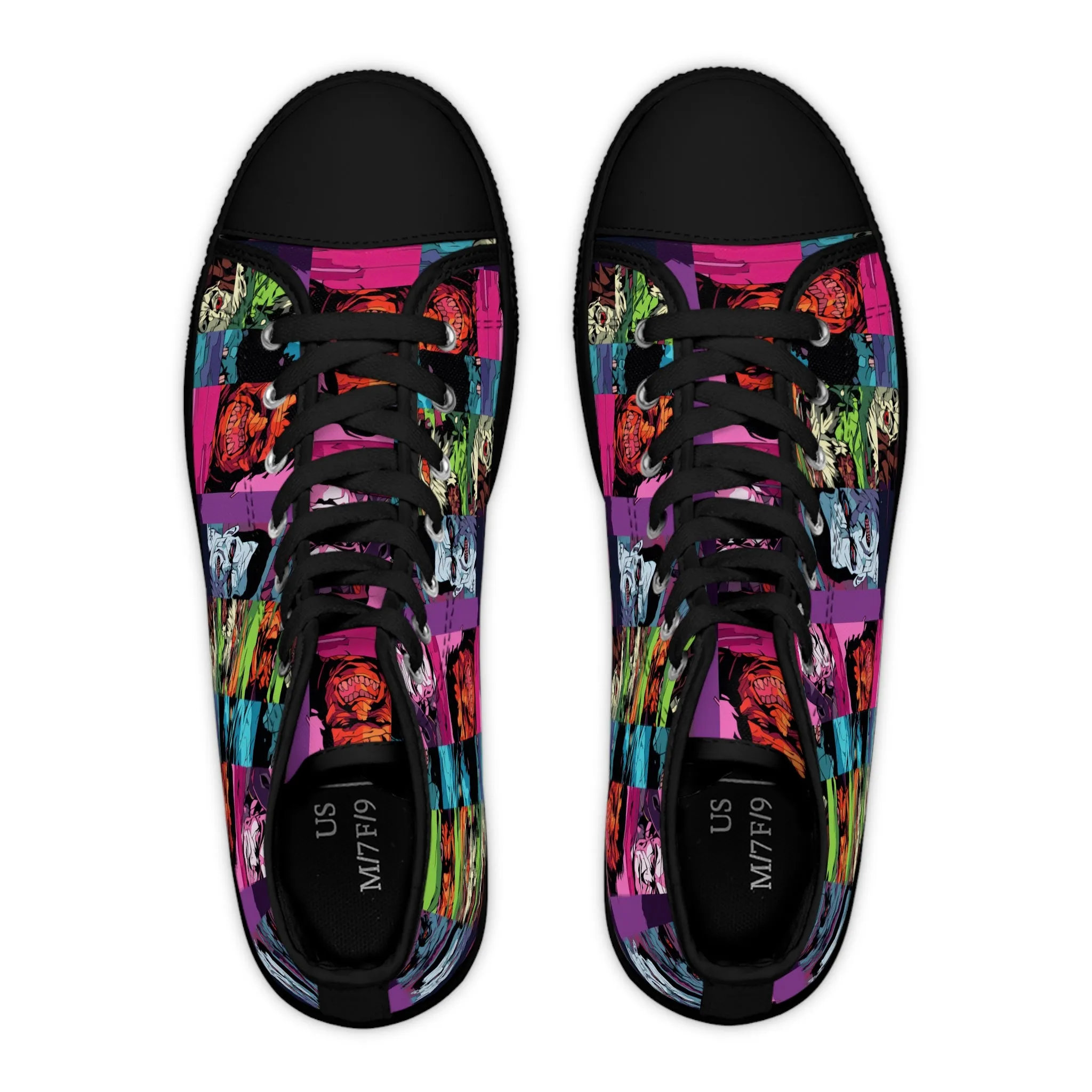 Women's High Top Sneakers - Spooky Monsters Anime Beta