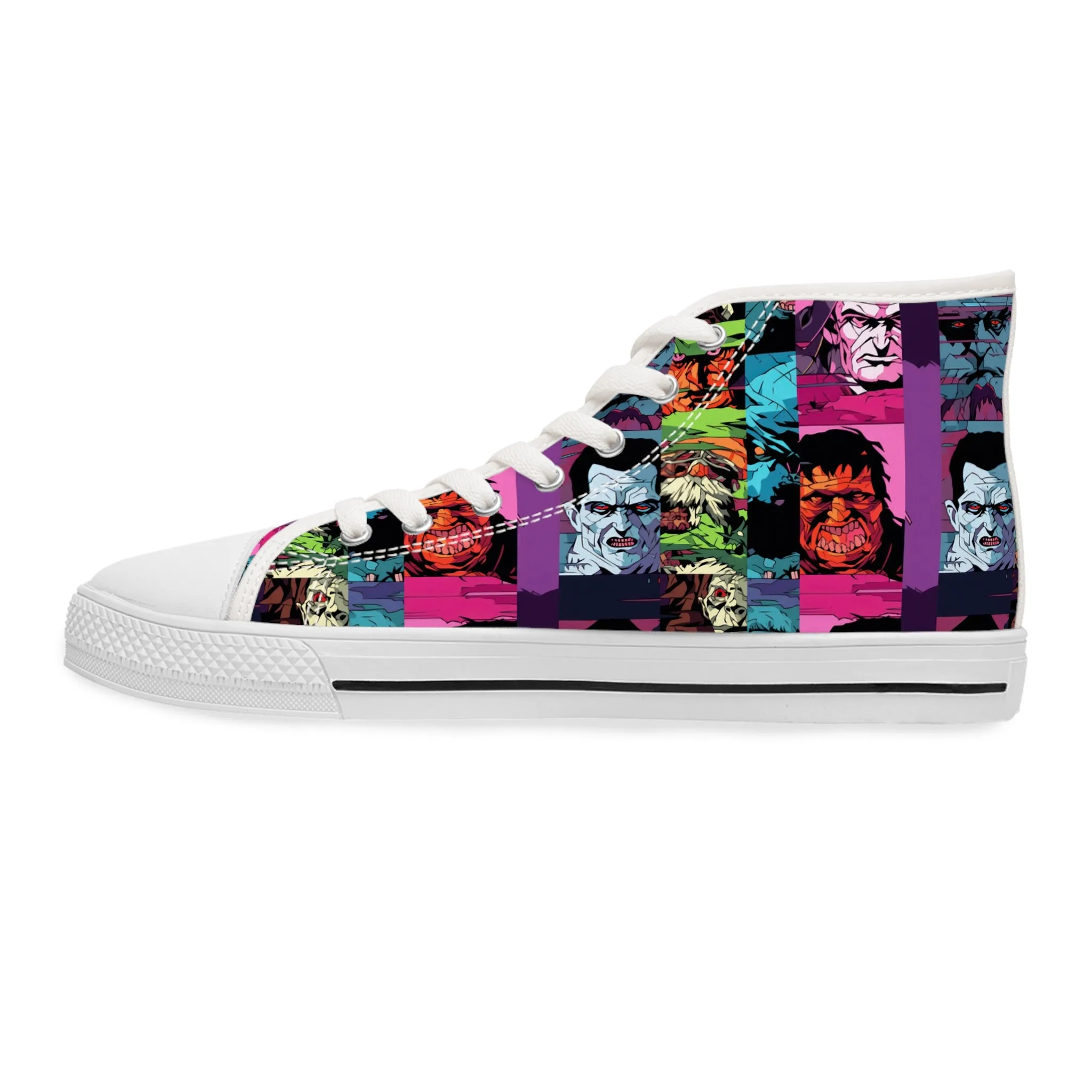 Women's High Top Sneakers - Spooky Monsters Anime Beta