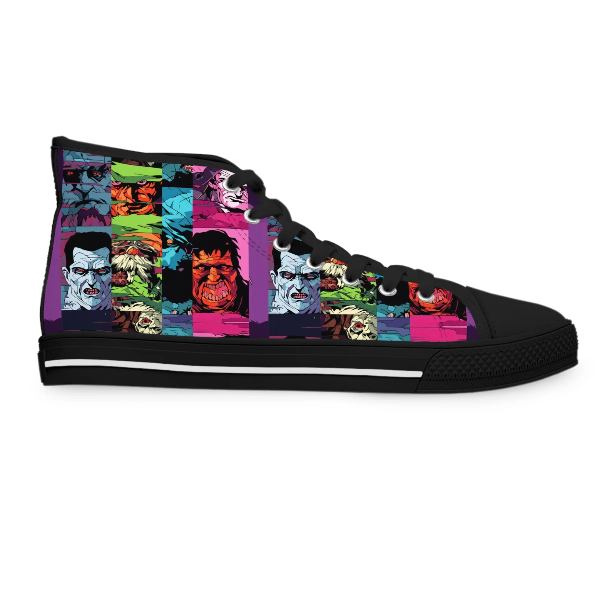 Women's High Top Sneakers - Spooky Monsters Anime Beta