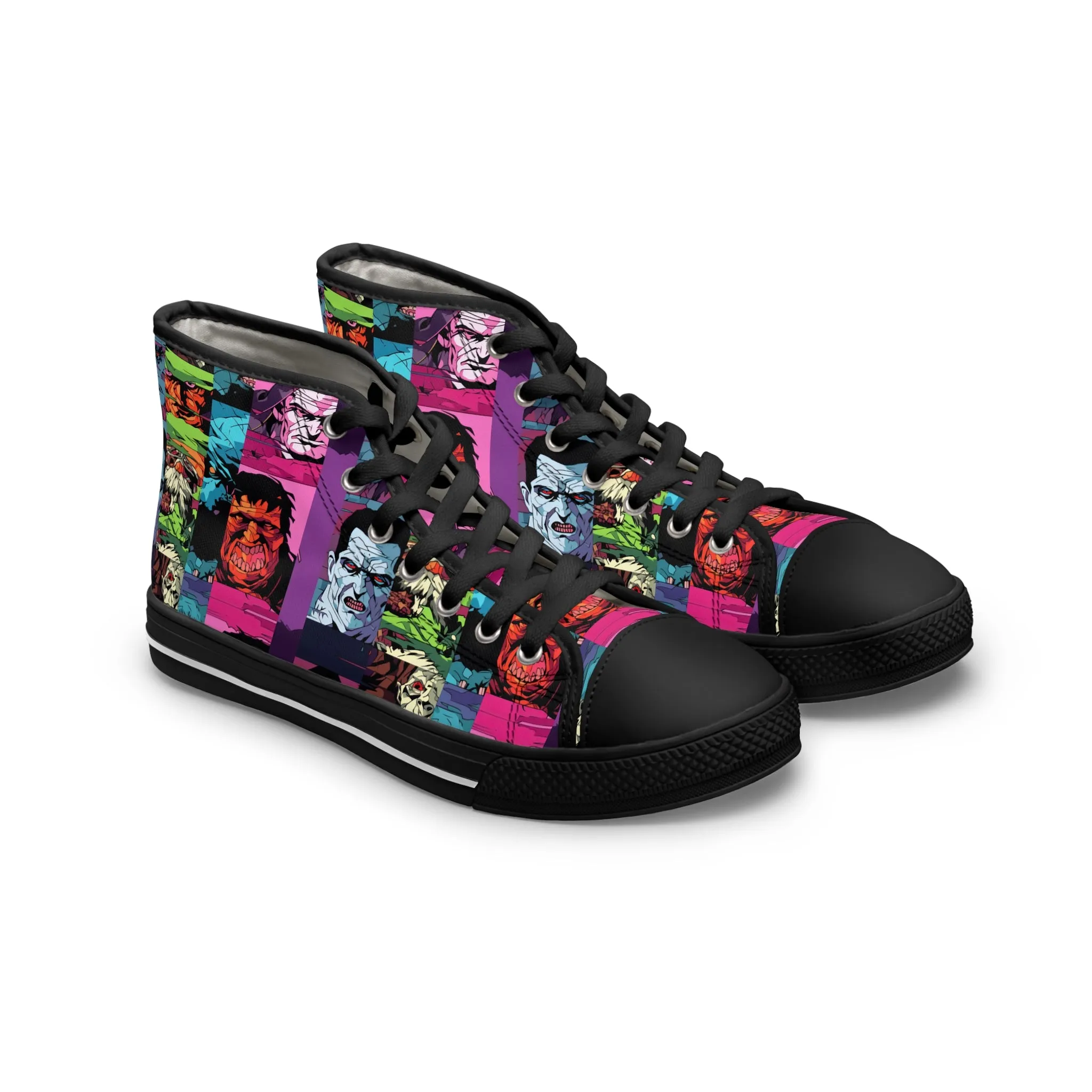 Women's High Top Sneakers - Spooky Monsters Anime Beta