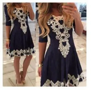 Womens Lace Up V-Neck Dress