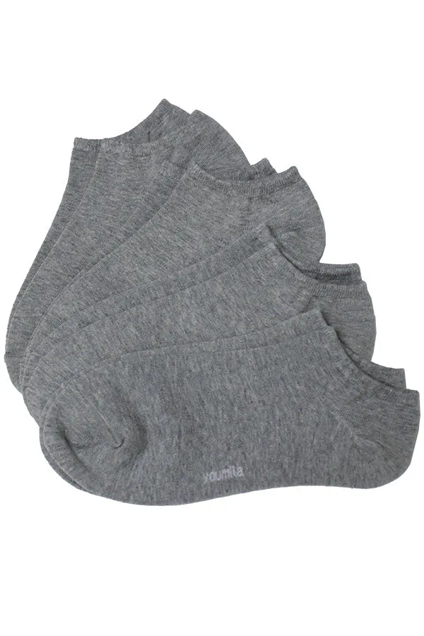 YM01 60 Pairs Shoe Size 6–9, Low-Cut Breathable Design, 4-Pair Bundles Made in Korea Women's Cotton Sneaker Socks