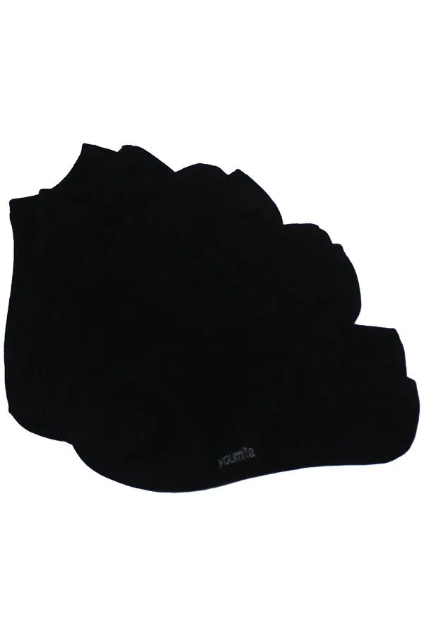 YM02 60 Pairs Shoe Size 9–12, Low-Cut Breathable Design, 4-Pair Bundles, Made in Korea Cotton Sneaker Socks