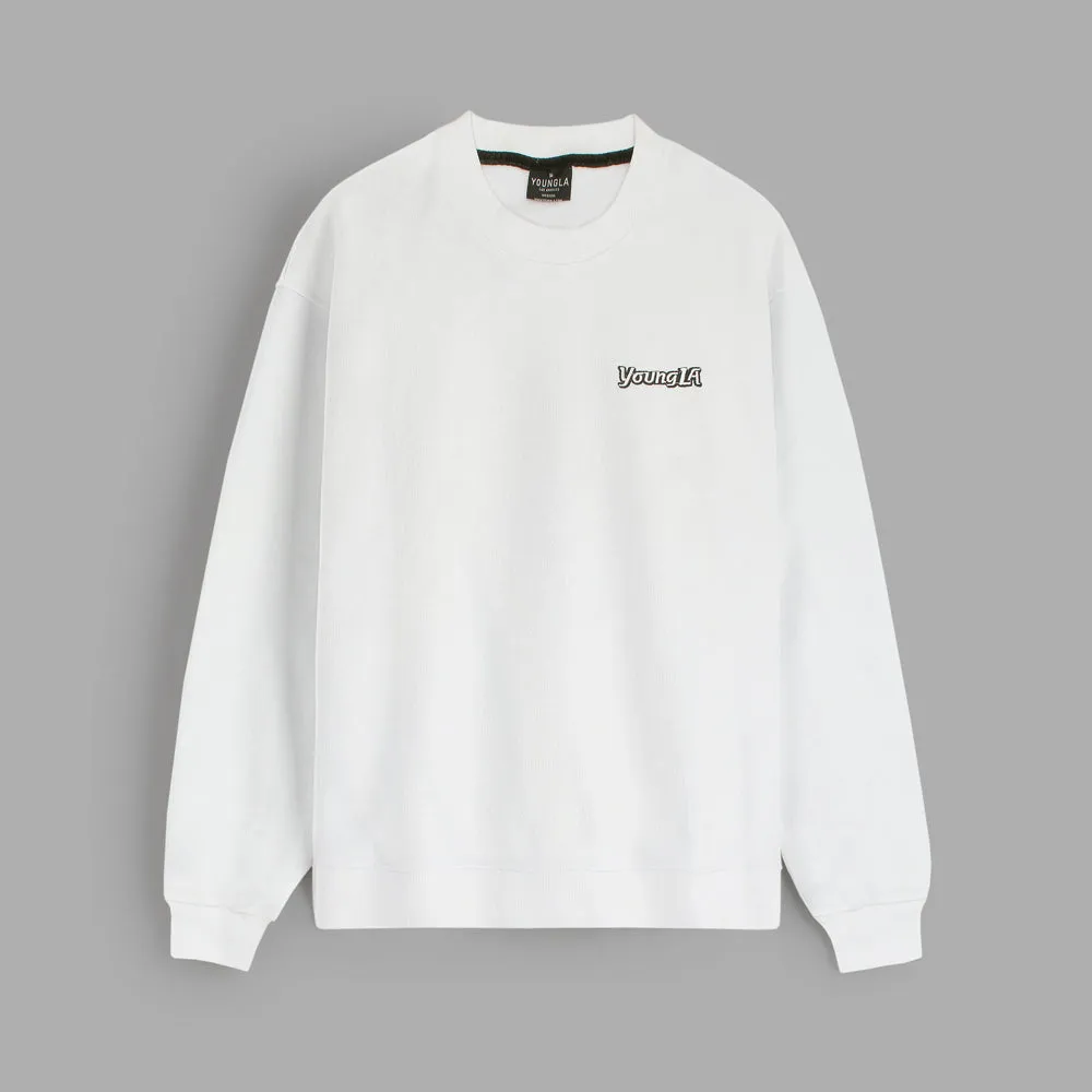 Young L.A Embroidered White Sweatshirt